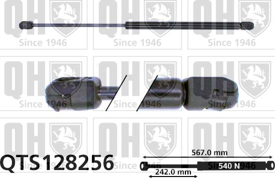 Quinton Hazell QTS128256 - Газовая пружина, упор autospares.lv