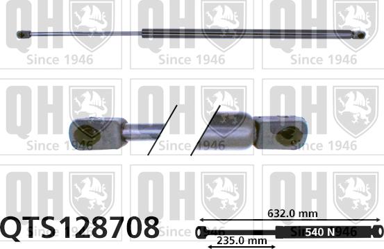 Quinton Hazell QTS128708 - Газовая пружина, упор autospares.lv