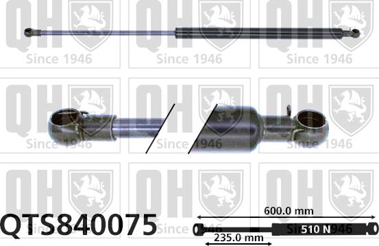 Quinton Hazell QTS840075 - Газовая пружина, упор autospares.lv