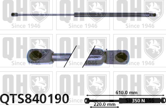 Quinton Hazell QTS840190 - Газовая пружина, упор autospares.lv