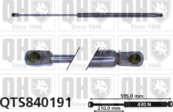 Quinton Hazell QTS840191 - Газовая пружина, упор autospares.lv