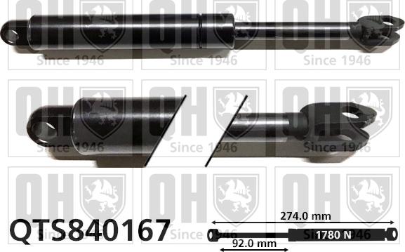 Quinton Hazell QTS840167 - Газовая пружина, упор autospares.lv