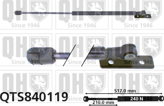 Quinton Hazell QTS840119 - Газовая пружина, капот autospares.lv