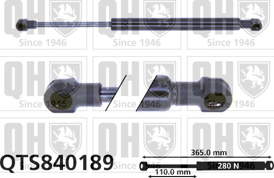 Quinton Hazell QTS840189 - Газовая пружина, упор autospares.lv