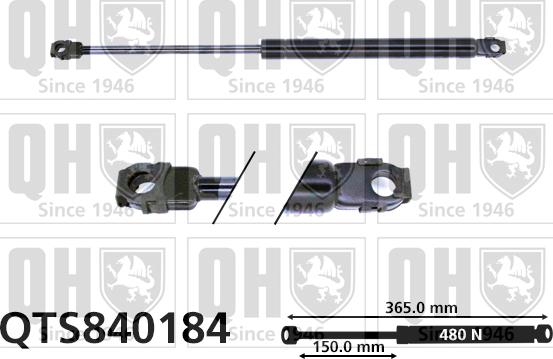 Quinton Hazell QTS840184 - Газовая пружина, упор autospares.lv