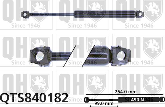 Quinton Hazell QTS840182 - Газовая пружина, упор autospares.lv