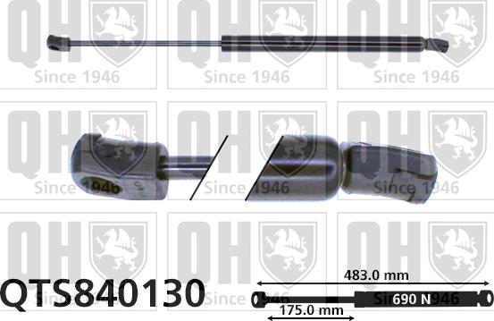 Quinton Hazell QTS840130 - Газовая пружина, упор autospares.lv