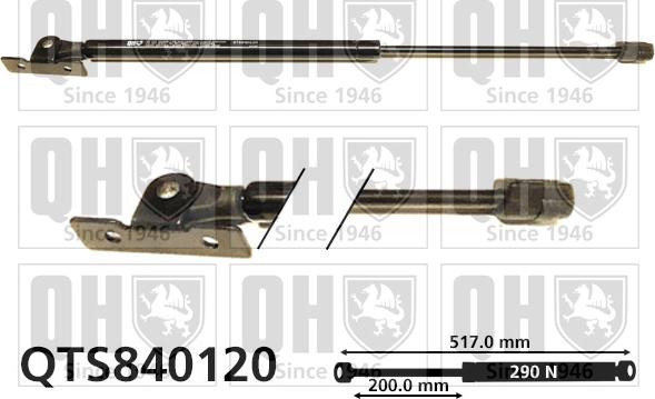 Quinton Hazell QTS840120 - Газовая пружина, капот autospares.lv