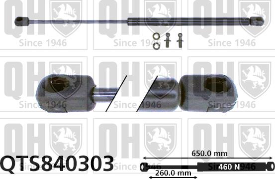 Quinton Hazell QTS840303 - Газовая пружина, упор autospares.lv