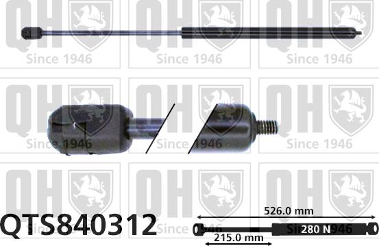 Quinton Hazell QTS840312 - Газовая пружина, капот autospares.lv