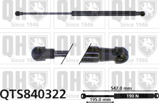 Quinton Hazell QTS840322 - Газовая пружина, заднее стекло autospares.lv