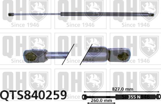 Quinton Hazell QTS840259 - Газовая пружина, упор autospares.lv