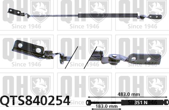 Quinton Hazell QTS840254 - Газовая пружина, упор autospares.lv