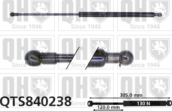 Quinton Hazell QTS840238 - Газовая пружина, упор autospares.lv