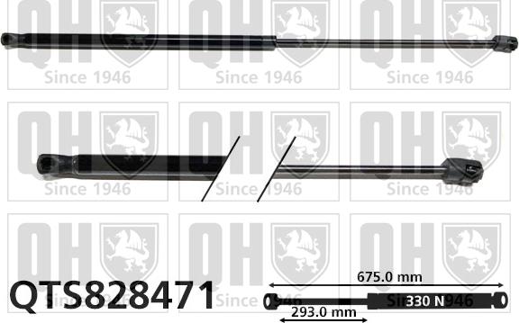 Quinton Hazell QTS828471 - Газовая пружина, капот autospares.lv