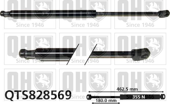 Quinton Hazell QTS828569 - Газовая пружина, упор autospares.lv