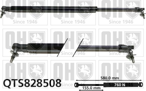 Quinton Hazell QTS828508 - Газовая пружина, упор autospares.lv