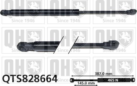 Quinton Hazell QTS828664 - Газовая пружина, упор autospares.lv