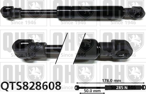 Quinton Hazell QTS828608 - Газовая пружина, упор autospares.lv