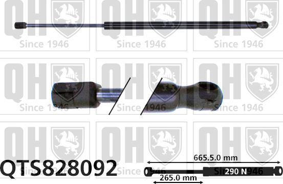 Quinton Hazell QTS828092 - Газовая пружина, упор autospares.lv