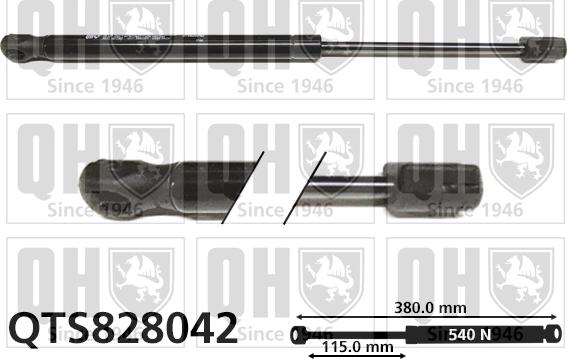 Quinton Hazell QTS828042 - Газовая пружина, упор autospares.lv