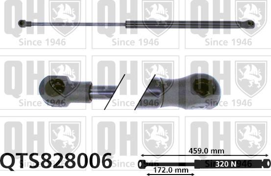 Quinton Hazell QTS828006 - Газовая пружина, упор autospares.lv