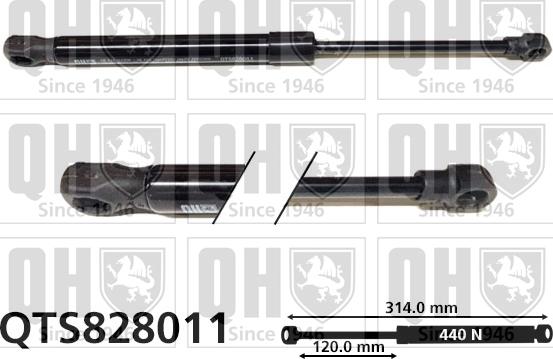 Quinton Hazell QTS828011 - Газовая пружина, капот autospares.lv