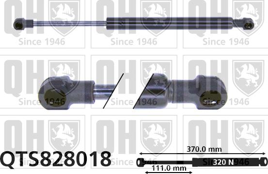 Quinton Hazell QTS828018 - Газовая пружина, упор autospares.lv