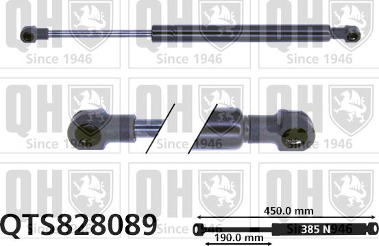 Quinton Hazell QTS828089 - Газовая пружина, упор autospares.lv