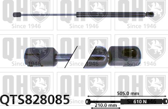 Quinton Hazell QTS828085 - Газовая пружина, упор autospares.lv