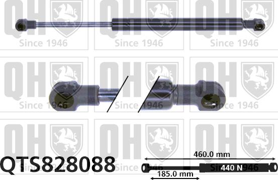 Quinton Hazell QTS828088 - Газовая пружина, упор autospares.lv