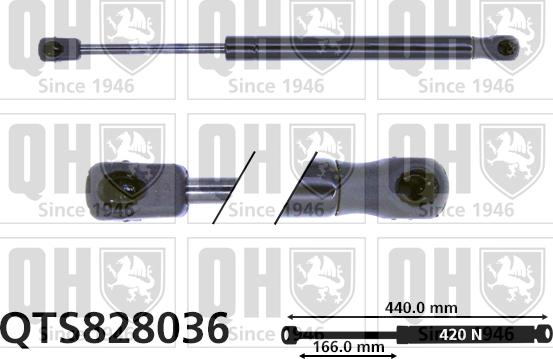 Quinton Hazell QTS828036 - Газовая пружина, упор autospares.lv