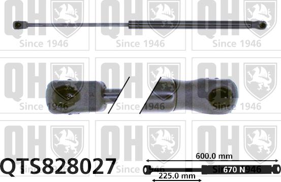 Quinton Hazell QTS828027 - Газовая пружина, упор autospares.lv