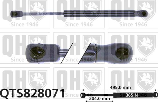 Quinton Hazell QTS828071 - Газовая пружина, упор autospares.lv