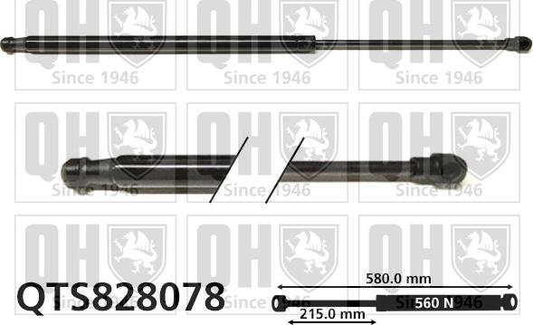 Quinton Hazell QTS828078 - Газовая пружина, упор autospares.lv