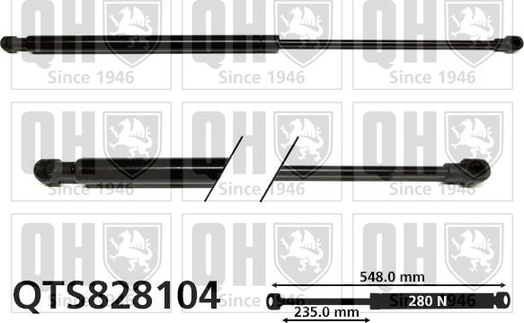 Quinton Hazell QTS828104 - Газовая пружина, упор autospares.lv