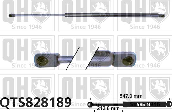 Quinton Hazell QTS828189 - Газовая пружина, упор autospares.lv