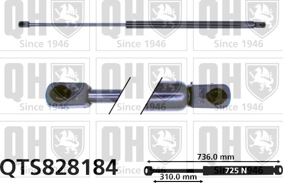 Quinton Hazell QTS828184 - Газовая пружина, упор autospares.lv