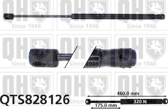 Quinton Hazell QTS828126 - Газовая пружина, упор autospares.lv