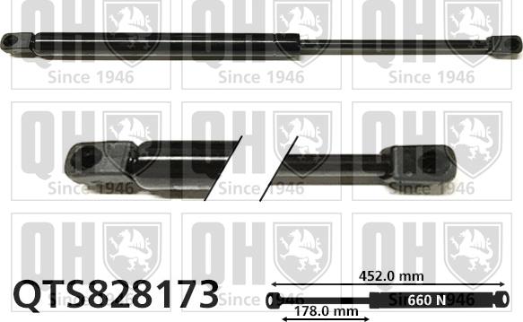 Quinton Hazell QTS828173 - Газовая пружина, упор autospares.lv