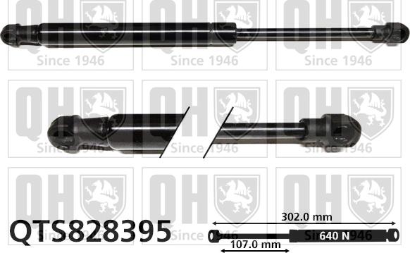 Quinton Hazell QTS828395 - Газовая пружина, упор autospares.lv