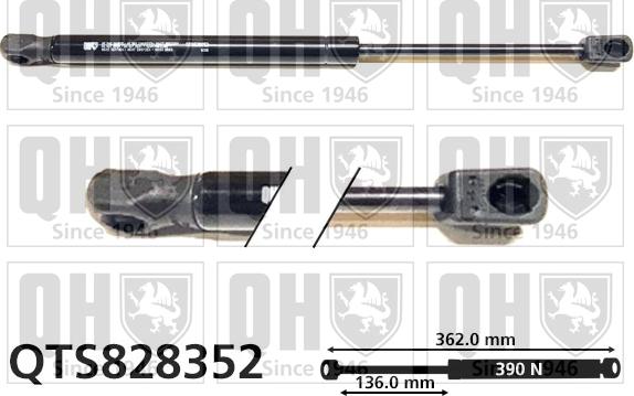 Quinton Hazell QTS828352 - Газовая пружина, упор autospares.lv