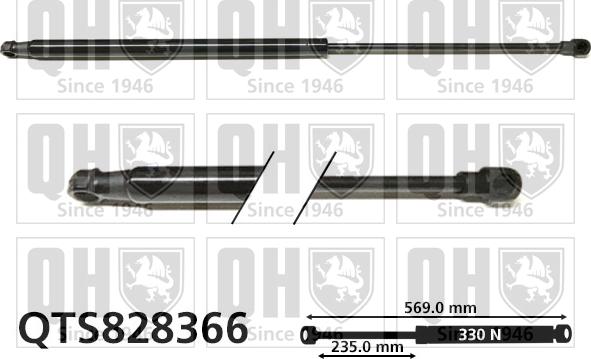 Quinton Hazell QTS828366 - Газовая пружина, упор autospares.lv