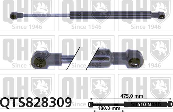 Quinton Hazell QTS828309 - Газовая пружина, упор autospares.lv