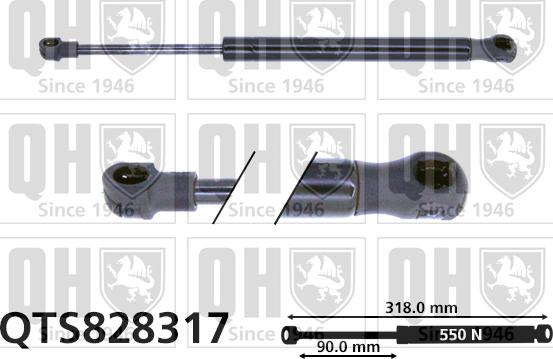 Quinton Hazell QTS828317 - Газовая пружина, заднее стекло autospares.lv