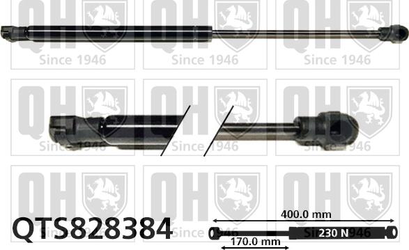 Quinton Hazell QTS828384 - Газовая пружина, капот autospares.lv