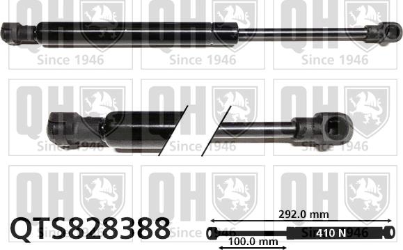 Quinton Hazell QTS828388 - Газовая пружина, капот autospares.lv