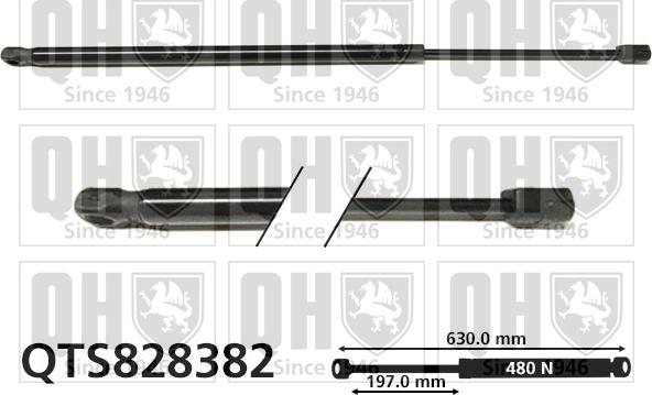 Quinton Hazell QTS828382 - Газовая пружина, упор autospares.lv