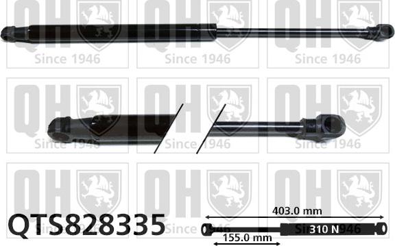 Quinton Hazell QTS828335 - Газовая пружина, упор autospares.lv