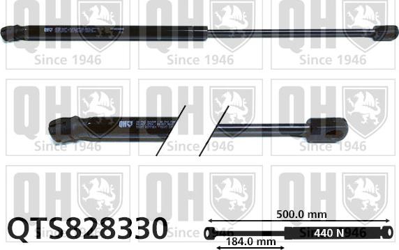 Quinton Hazell QTS828330 - Газовая пружина, упор autospares.lv